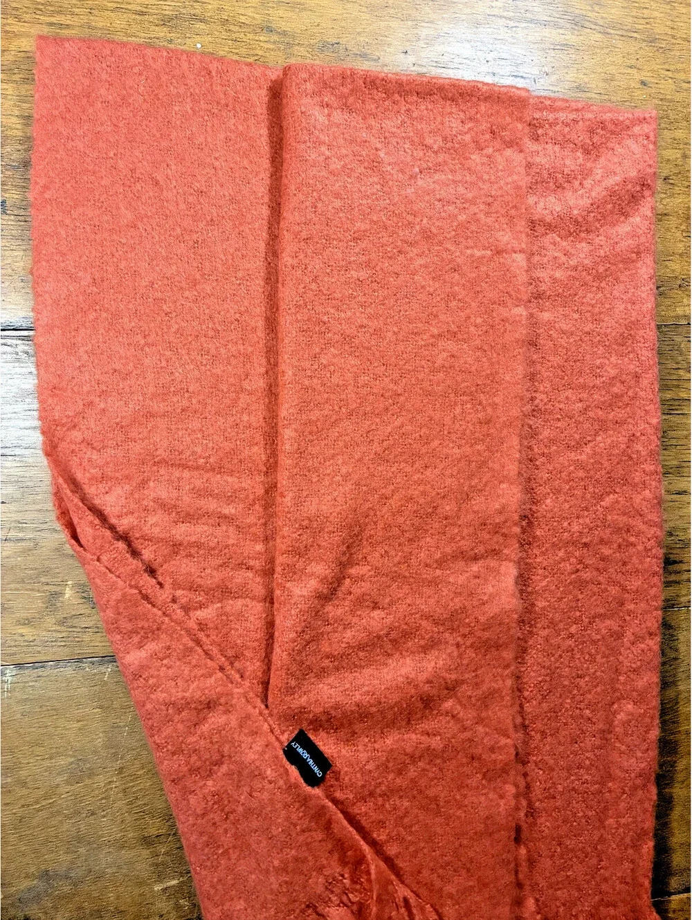 Cynthia Rowley Faux Mohair Fringed Throw Blanket (Coral)